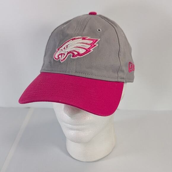 Philadelphia Eagles New Era 9forty Pink Snapback Adjustable Cap Hat Women - Picture 2 of 9